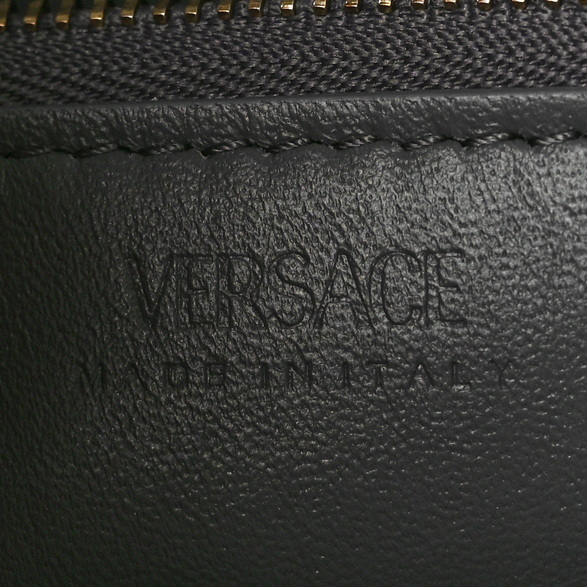 Versace Calfskin Crocodile Embossed Large Greca Goddess Bag Charcoal 6 of 9