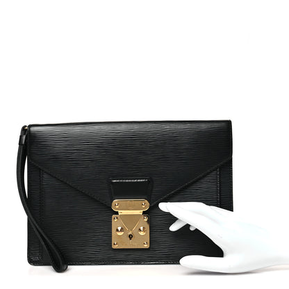 Louis Vuitton Epi Pochette Sellier Dragonne Clutch Black 2 of 11
