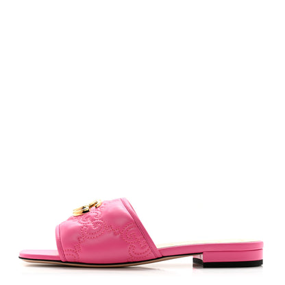 Gucci Nappa GG Matelasse GG Marmont Flat Slide Sandals 37 Bon Bon 1 of 11
