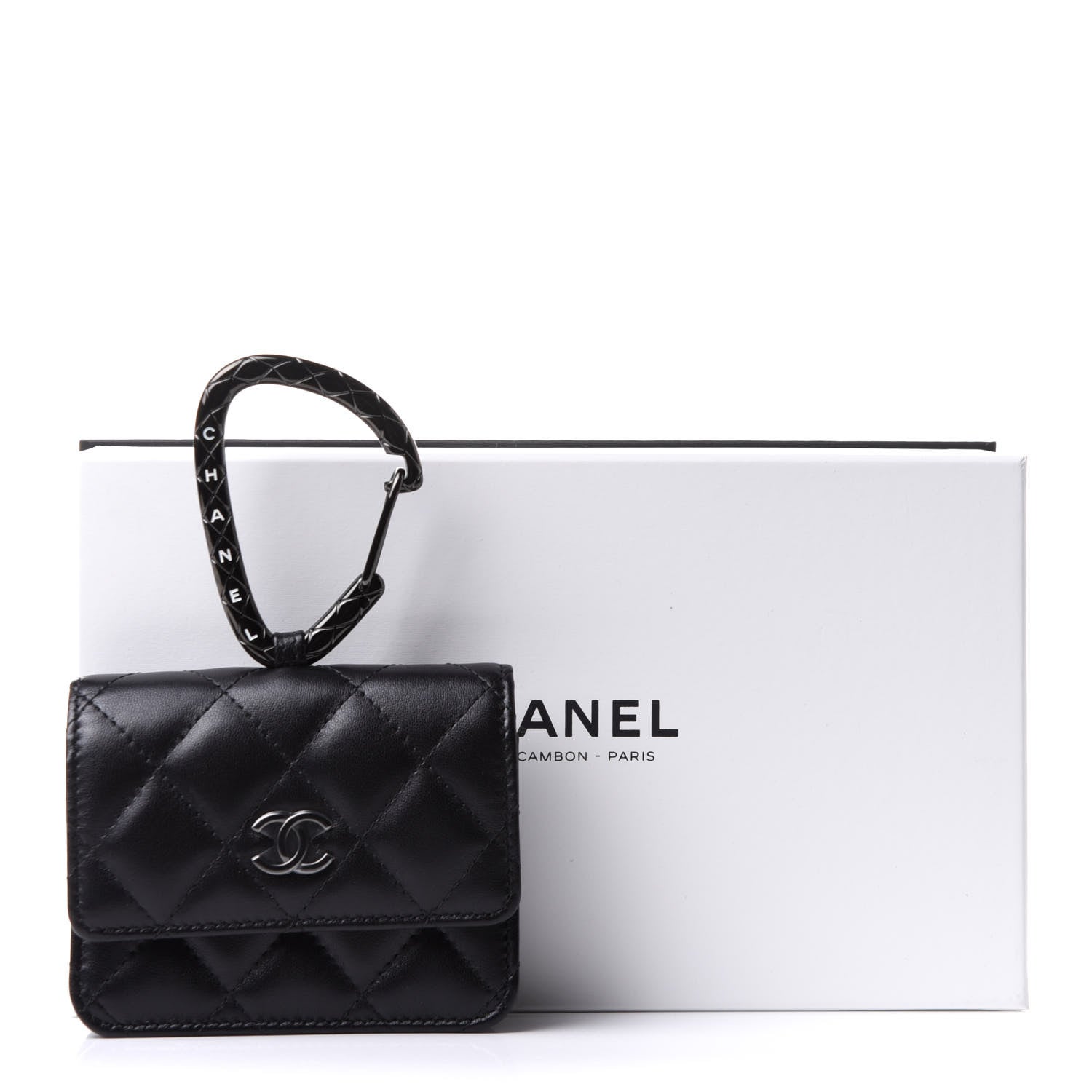 Chanel Lambskin Quilted CC Hook Card Holder So Black 12 of 12