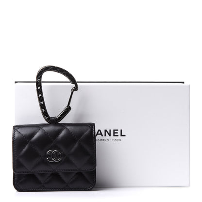 Chanel Lambskin Quilted CC Hook Card Holder So Black 12 of 12