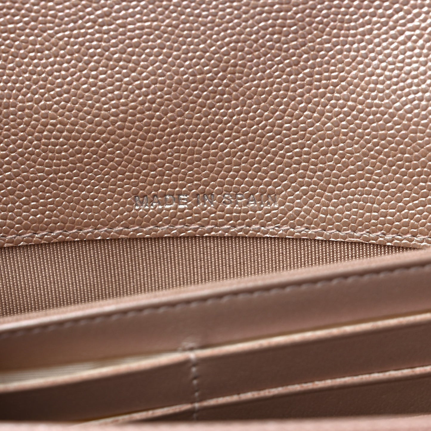 Iridescent Caviar Chevron Quilted Large Gusset Flap Wallet Light Pink