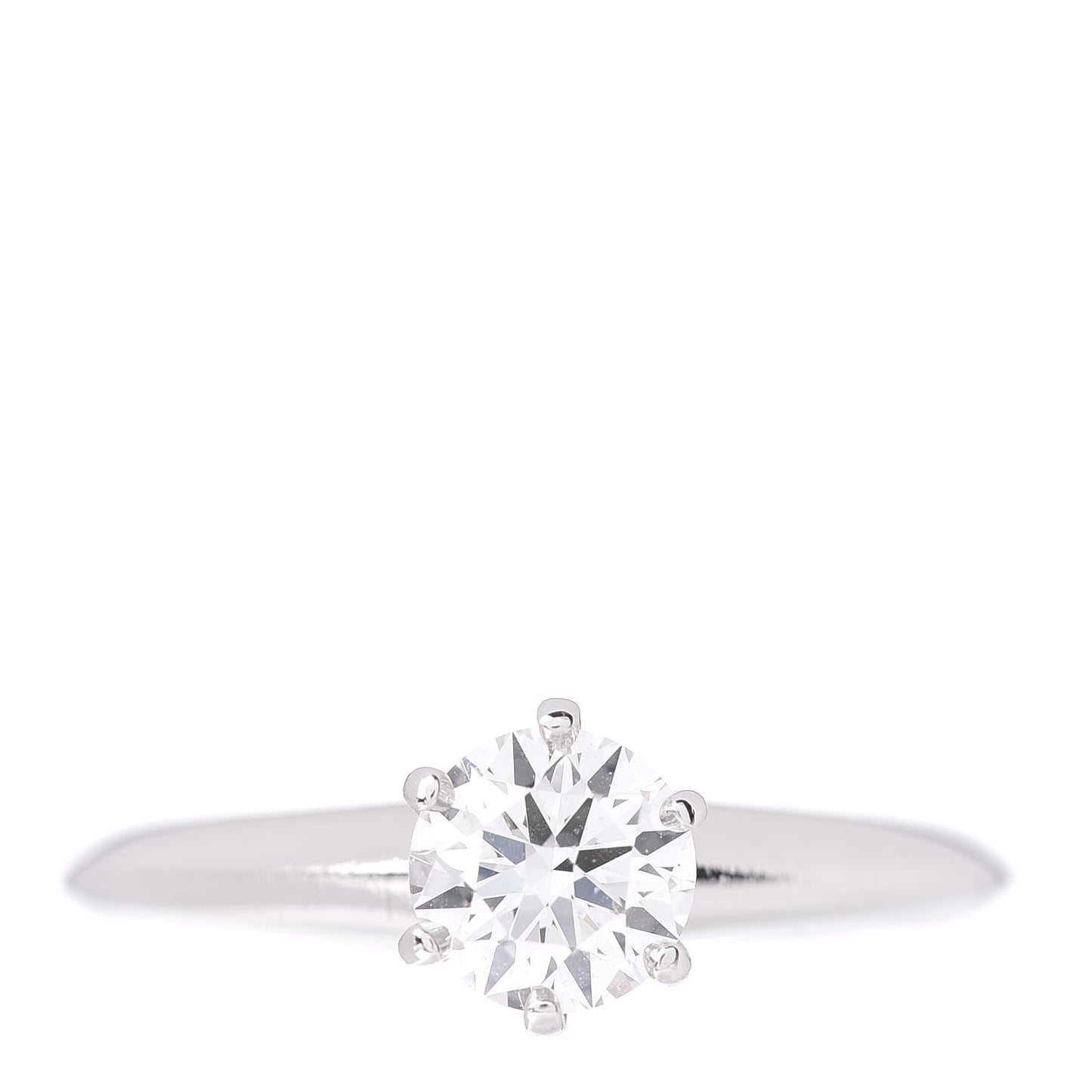 Platinum Diamond .66ct Solitaire Engagement Ring 50 5.25