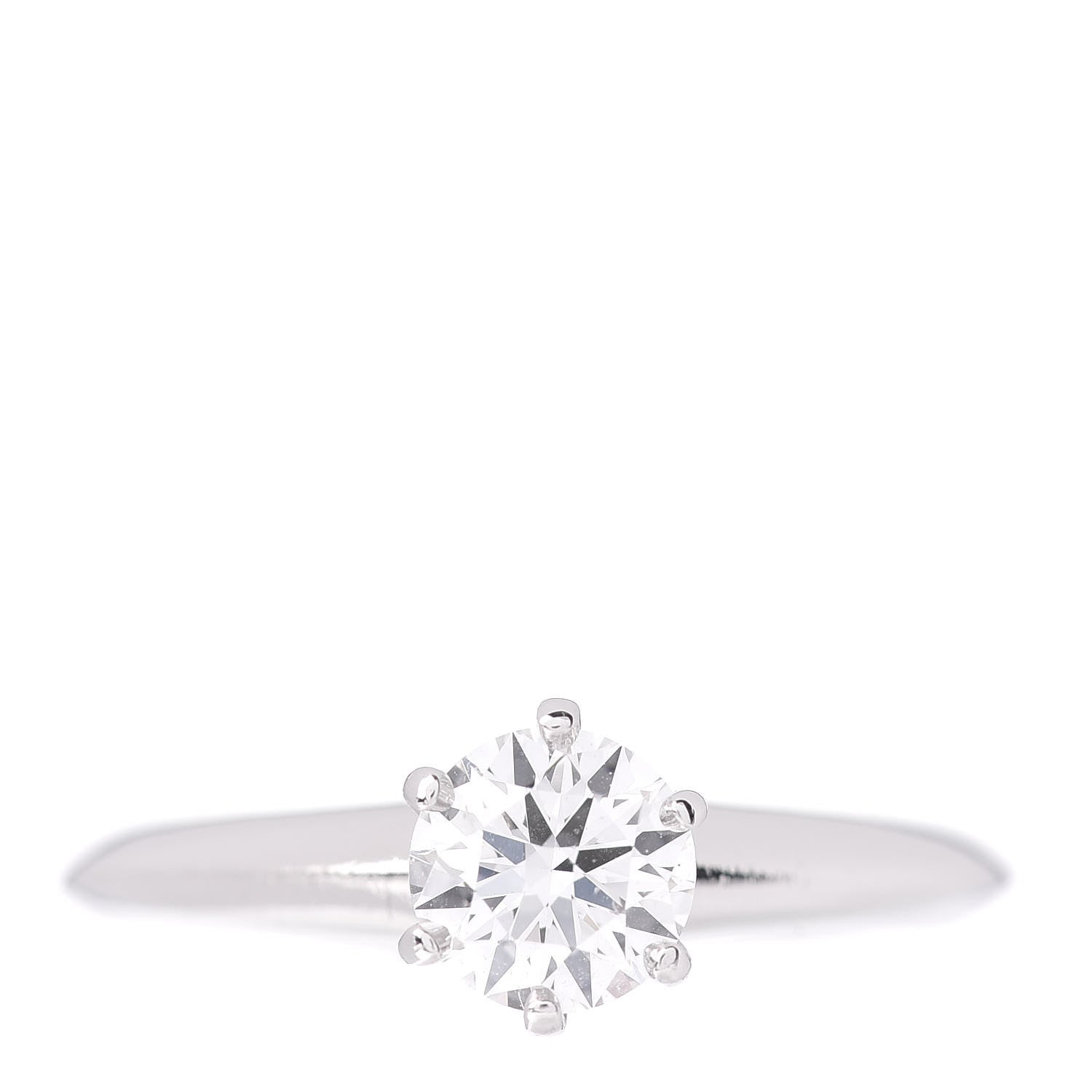 Tiffany Platinum Diamond .66ct Solitaire Engagement Ring 50 5.25 1 of 7