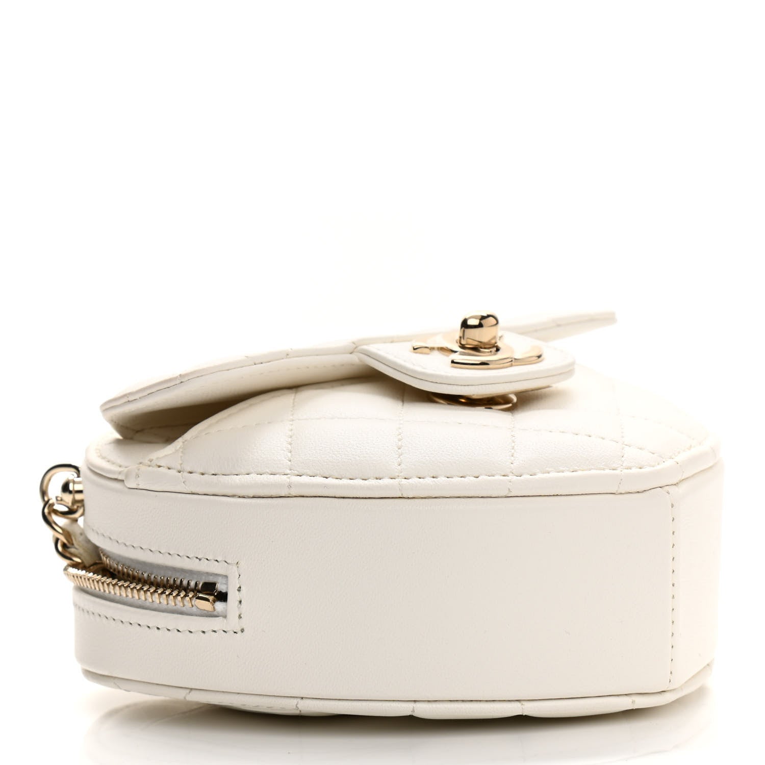 Chanel Lambskin Quilted CC In Love Heart Clutch With Chain White 4 of 11