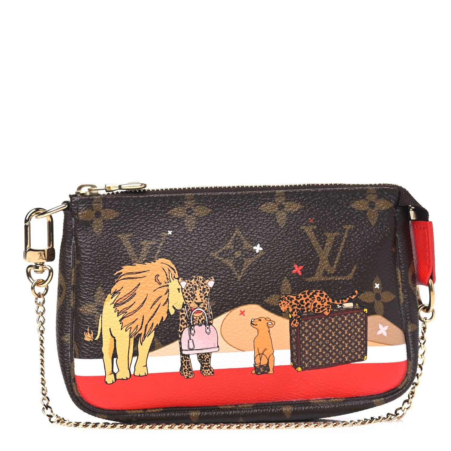 Louis Vuitton Monogram 2018 Christmas Animation Mini Cats Pochette Accessories 1 of 4