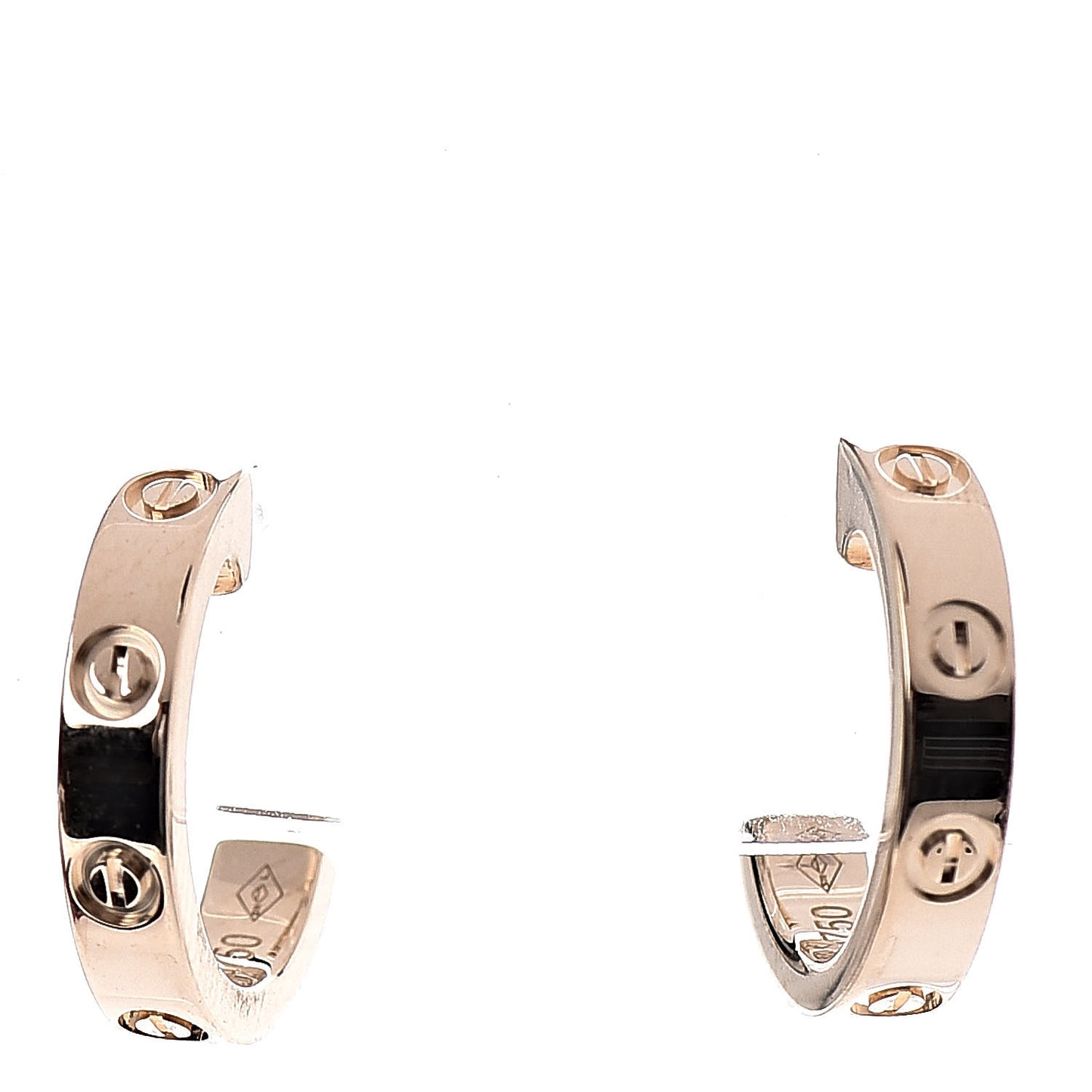 18K Pink Gold Small LOVE Hoop Earrings