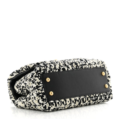 Chanel Tweed Quilted Mini Coco Handle Flap Black Beige 4 of 12