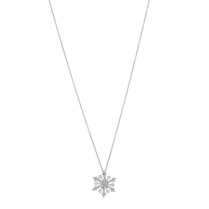 Roberto Coin 18K White Gold Diamond Snowflake Pendant Necklace 1 of 5
