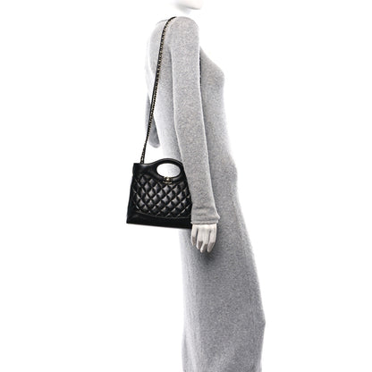 Chanel Shiny Quilted Mini 31 Shopping Bag Black 2 of 10