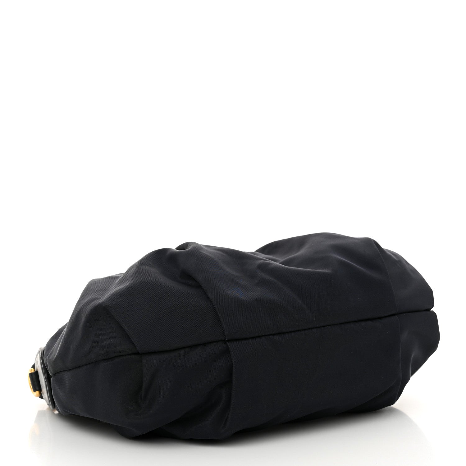 Prada Tessuto Nylon Soft Calf Pleated Hobo Bleu 4 of 12