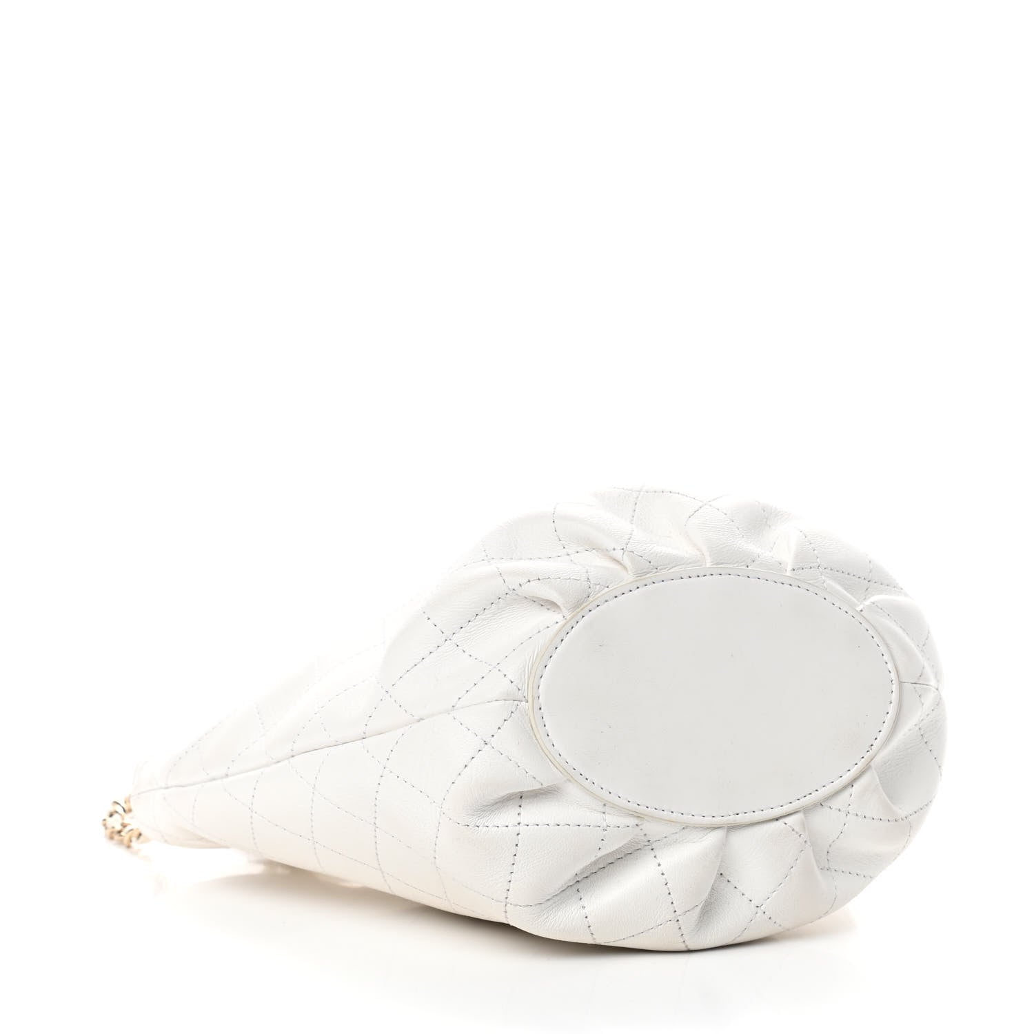Chanel Lambskin Stitched Small Shopping Tote White 4 of 10
