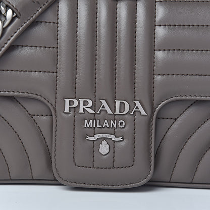 Prada Soft Calfskin Impunture Diagramme Small Chain Flap Shoulder Bag Bambu 7 of 9