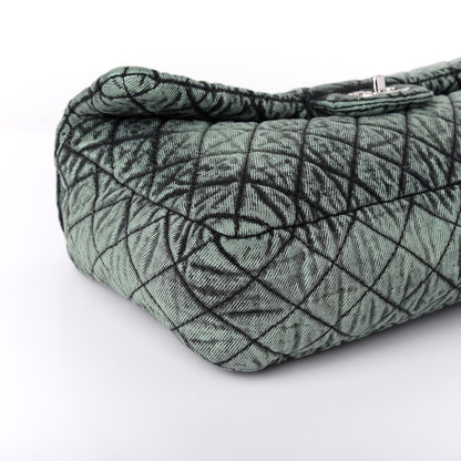 Chanel Denim Quilted Denimpression Flap Green Black 7 of 9