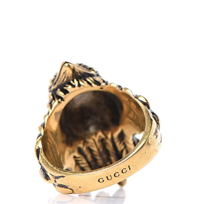 Gucci Metal Eagle Ring 7.5 Aged Gold 6 of 6