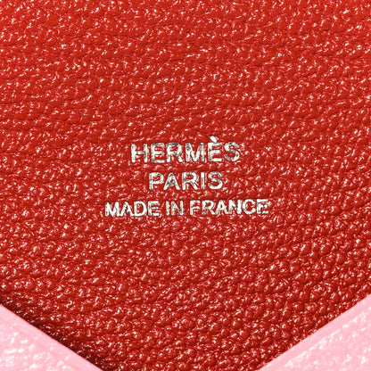 Hermes Chevre Mysore Verso Calvi Card Case Rose Ete Cuivre 6 of 8