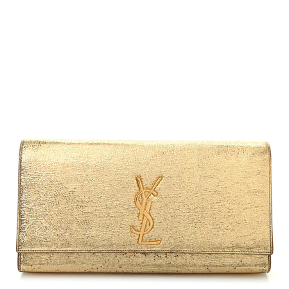Saint Laurent Metallic Textured Calfskin Classic Monogram Cassandre Clutch Gold 1 of 6