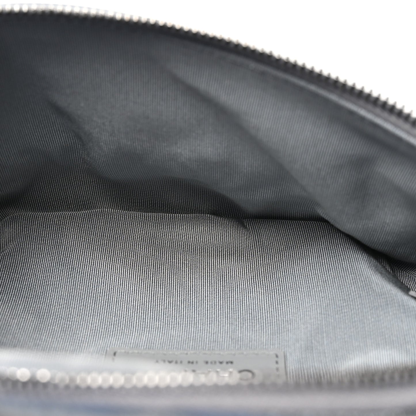 Metallic Crumpled Calfskin Chain 20s Signe Waist Bag Silver