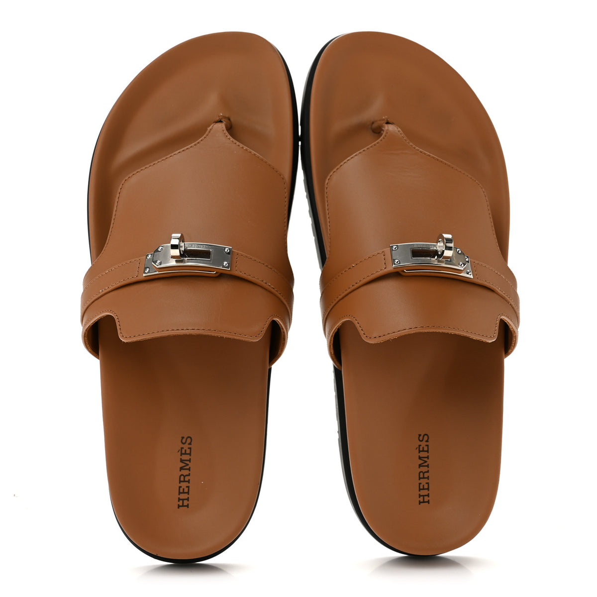 Hermes Calfskin Womens Empire Sandals 41 Natural 2 of 11