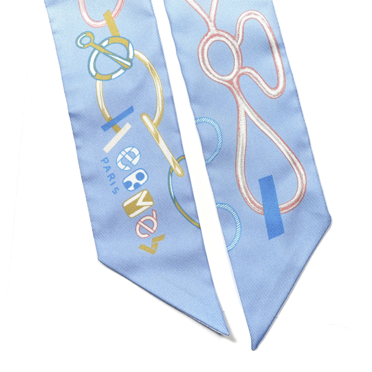 Hermes Silk Do Re Boucles Twilly Bleu Ciel Blue Cob 2 of 4
