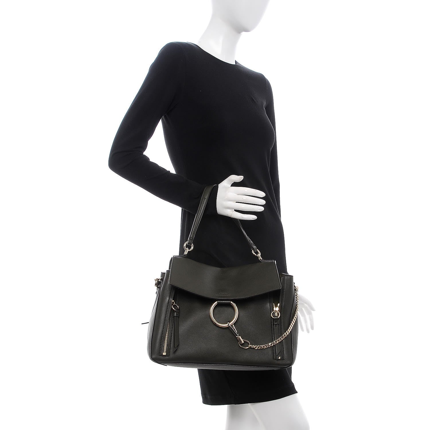 Chloe Calfskin Medium Faye Day Shoulder Bag Deep Forest 3 of 12