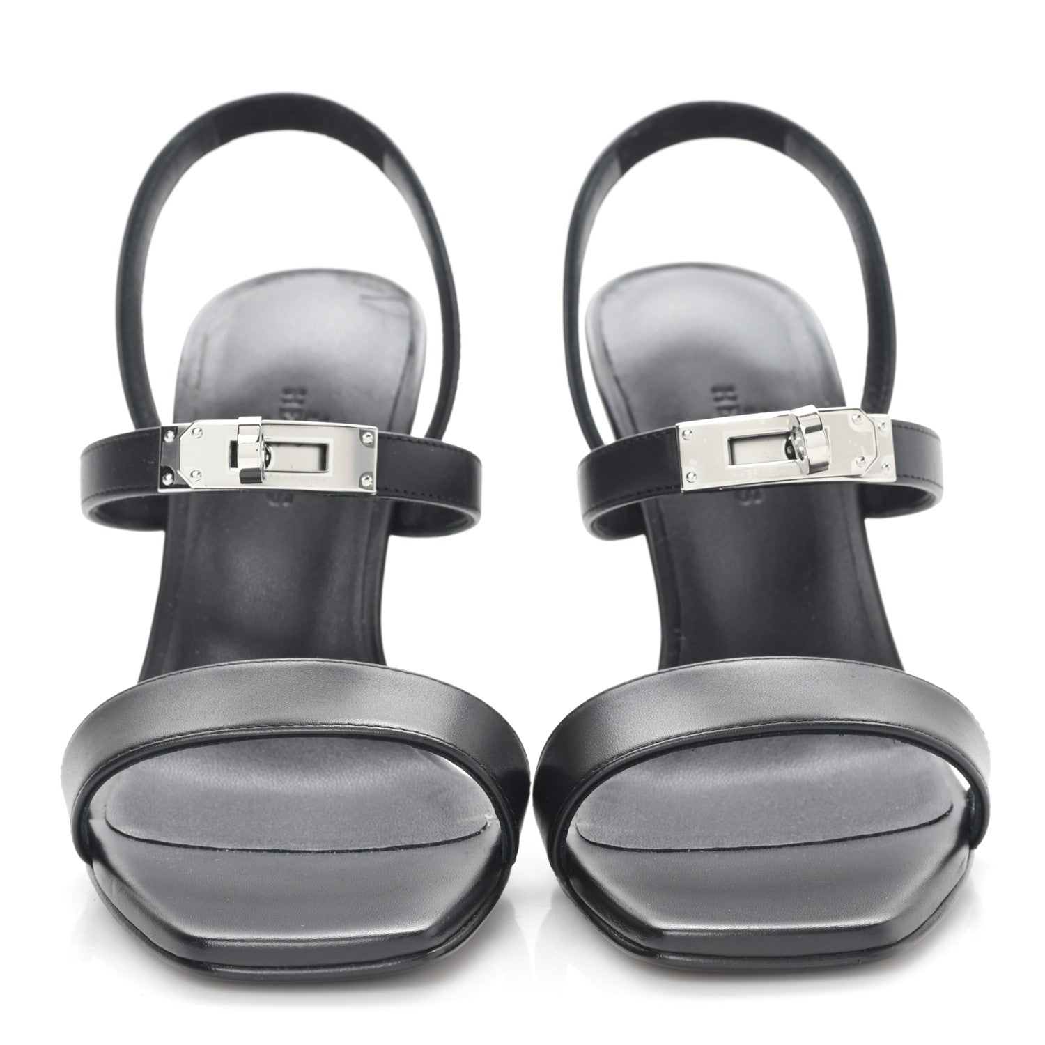 Hermes Calfskin Glamour 75 Sandals 35 Black 2 of 9