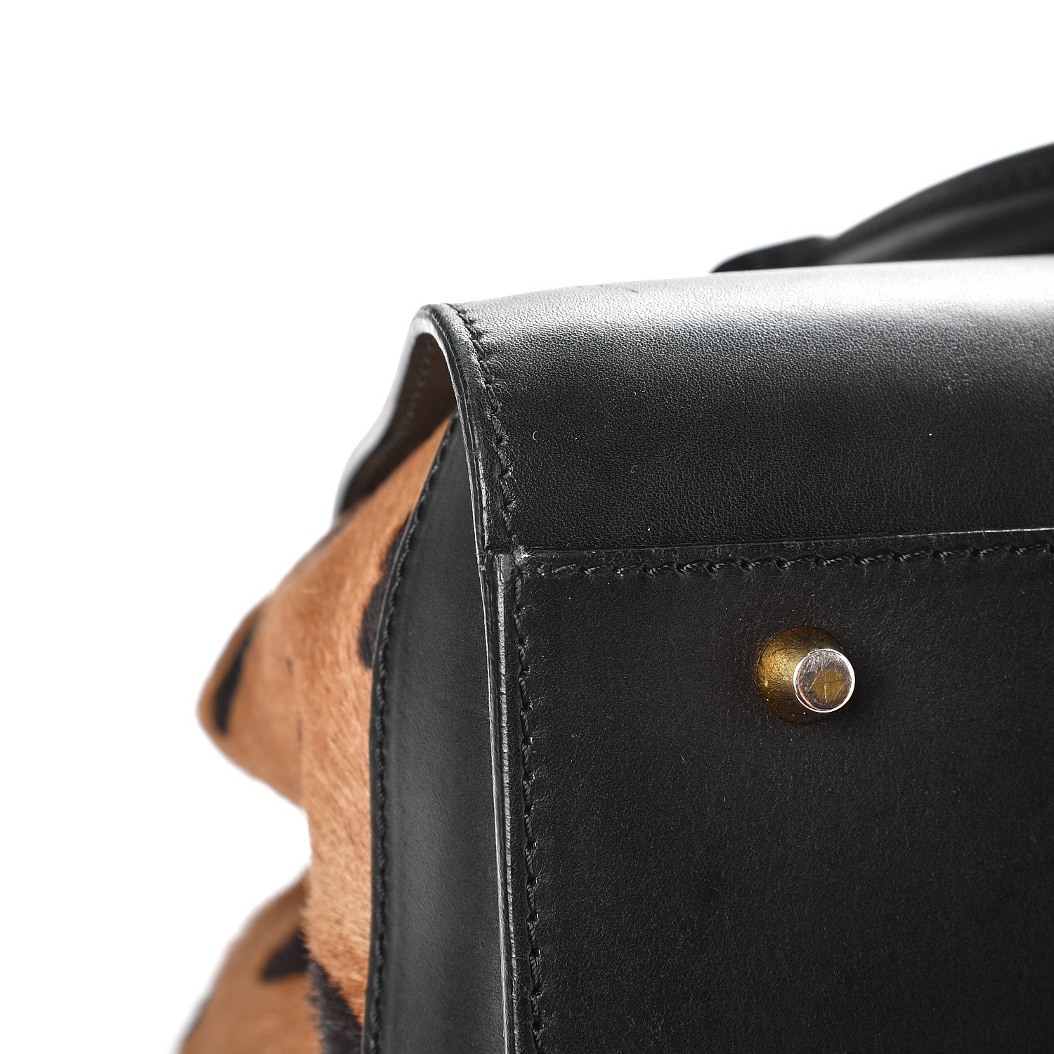 Burberry Prorsum Calfskin Calf Hair Small Dinton Satchel Black 10 of 15