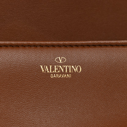Valentino Garavani Nappa One Stud Wristlet Clutch Bag Tan Brown 6 of 7