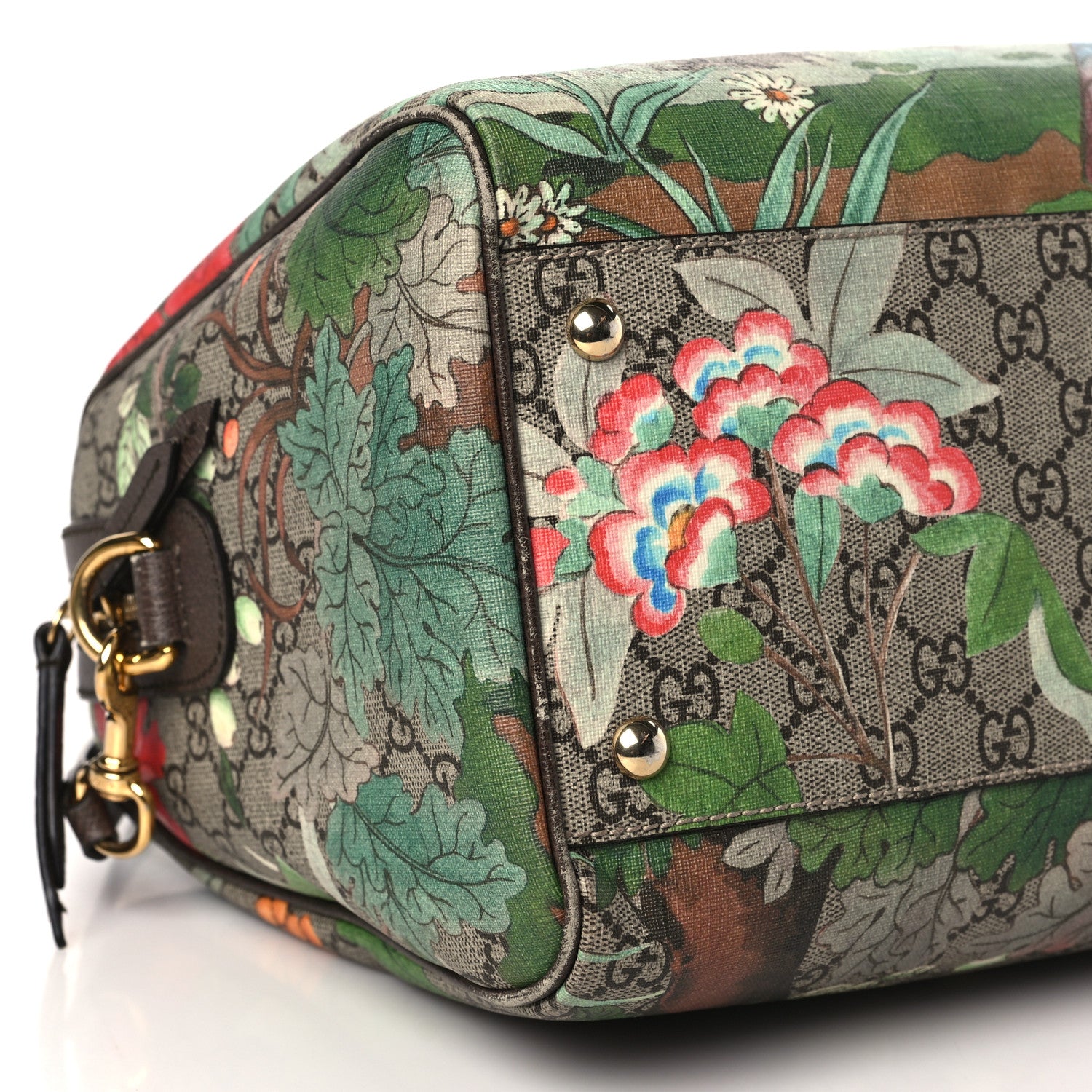 Gucci GG Supreme Monogram Tian Medium Boston Beige Multicolor New Acero 9 of 10