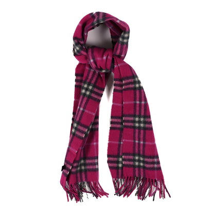 Burberry Cashmere Giant Check Fringe Scarf Pink 1 of 3