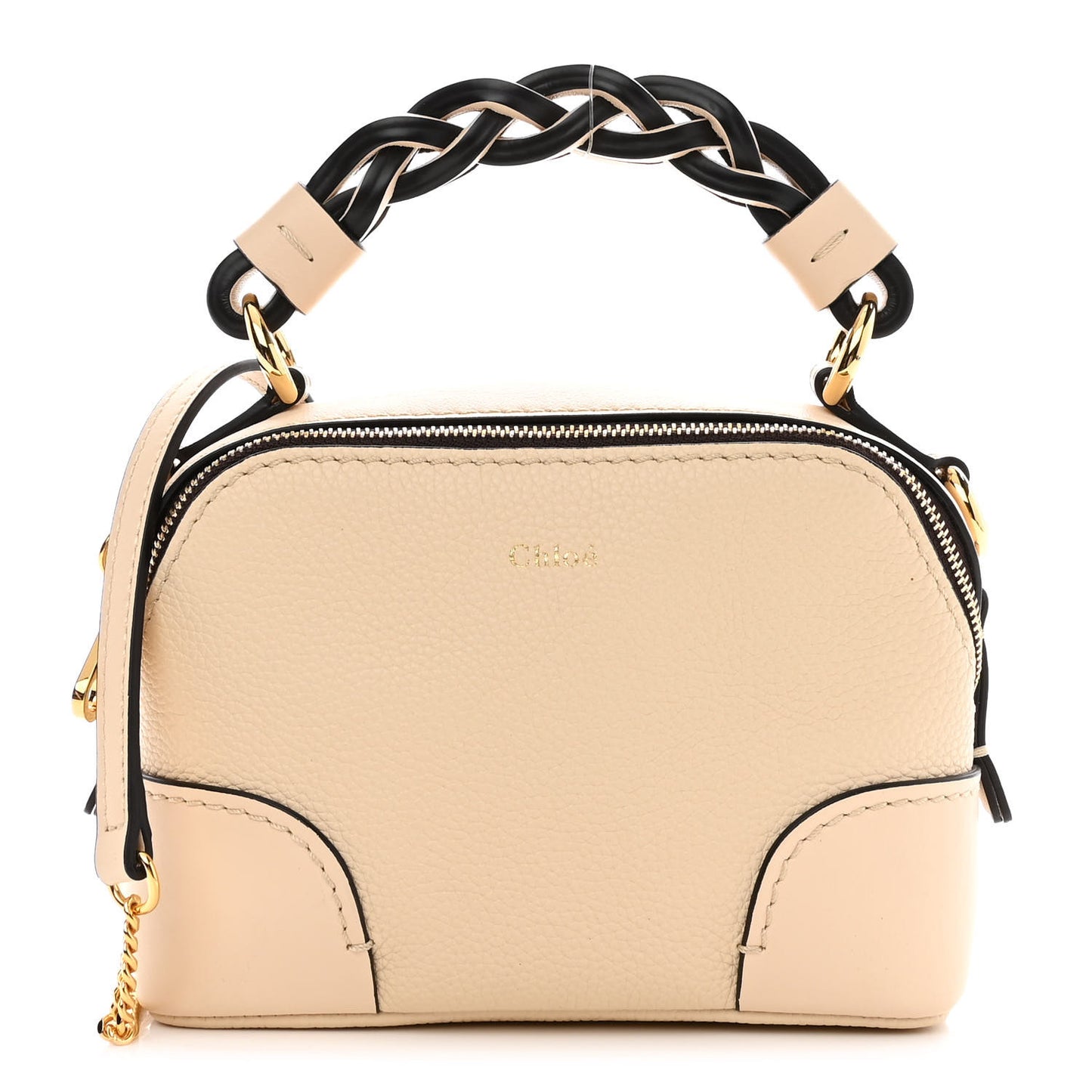 Calfskin Mini Daria Chain Bag Light Beige
