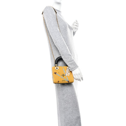 Christian Dior Canvas Embroidered Swords Mini Lady Dior Yellow Multicolor 2 of 11
