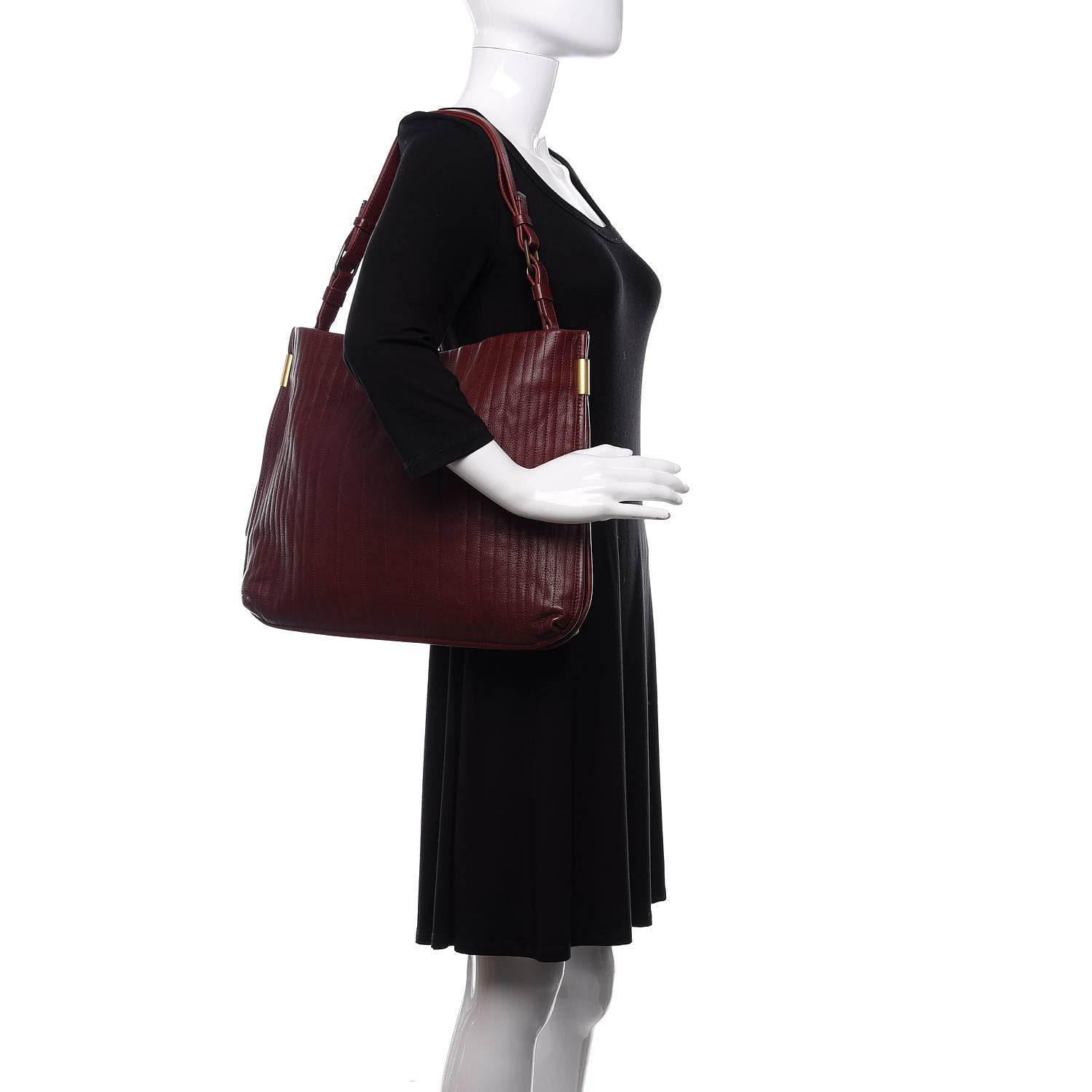 Lanvin Goatskin Amalia Bucket Bag Aubergine 3 of 10