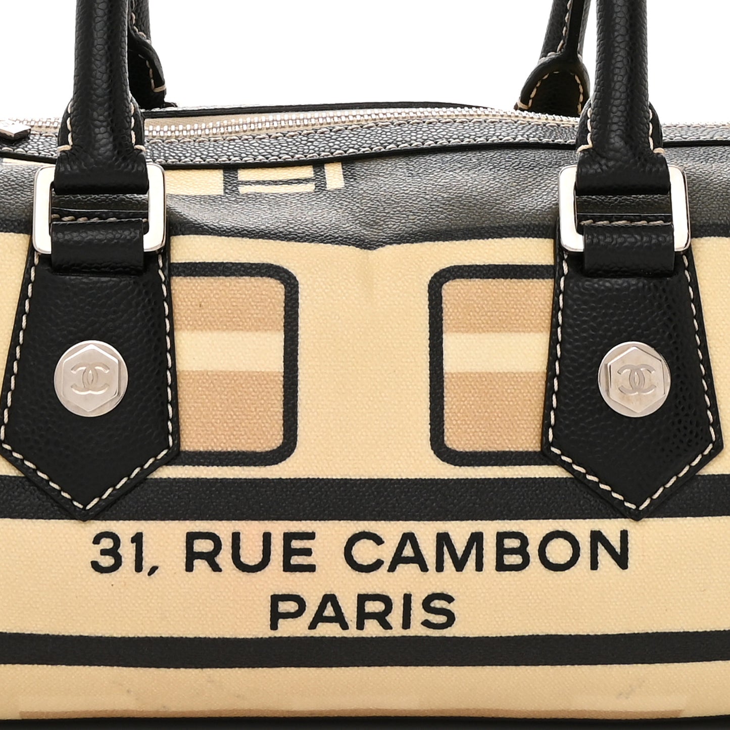 Coated Canvas Le Train Boston Bag Black