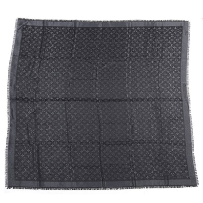 Louis Vuitton Silk Lurex Wool Monogram Shine Shawl Black 1 of 3