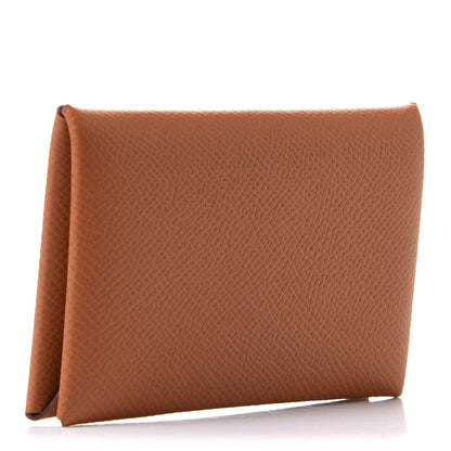 Hermes Epsom Calvi Card Case Gold 3 of 7