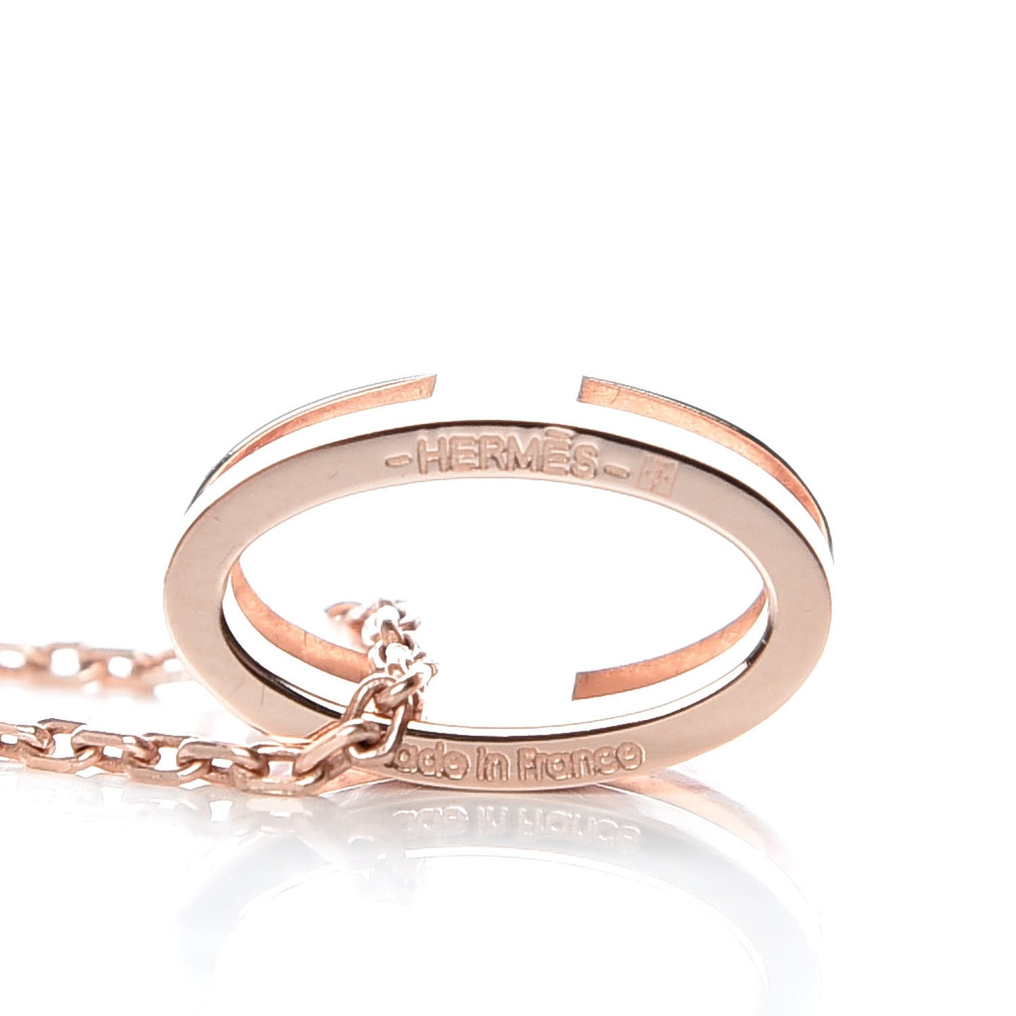 Lacquered Rose Gold Pop H Pendant Necklace Rose Dragee