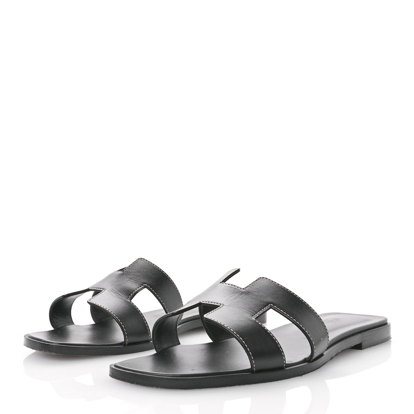 Box Calfskin Oran Sandals 41 Black