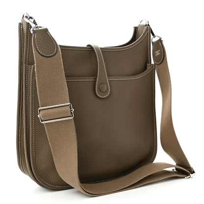 Hermes Taurillon Clemence Evelyne III PM Etoupe 3 of 11