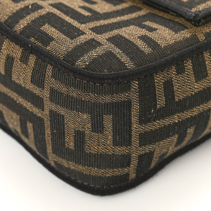 Fendi Fabric Jacquard FF 1974 Medium Baguette Tobacco Moro Black 15 of 19