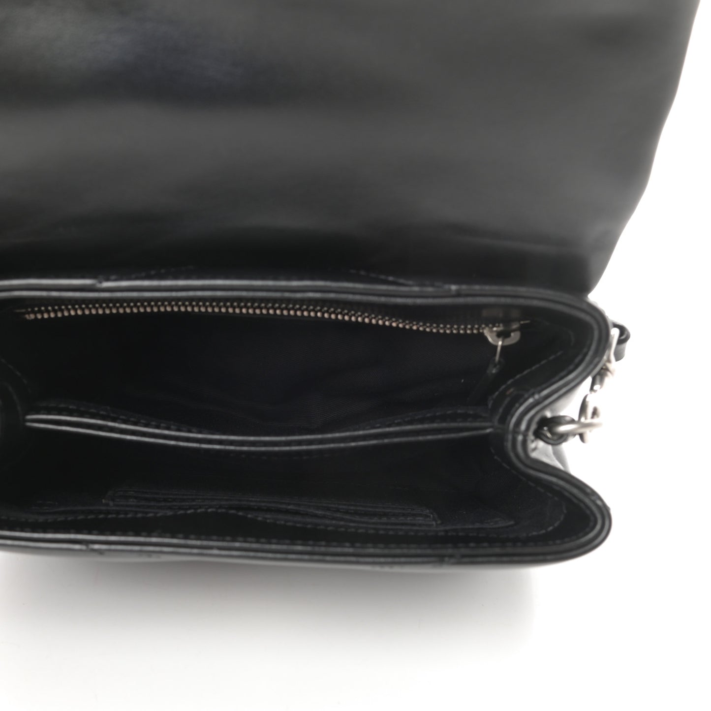 Calfskin Y Quilted Monogram Toy Loulou Crossbody Bag Black