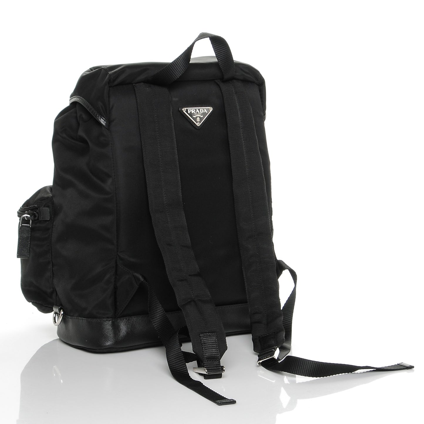 Nylon Vela Single Buckle Backpack Black