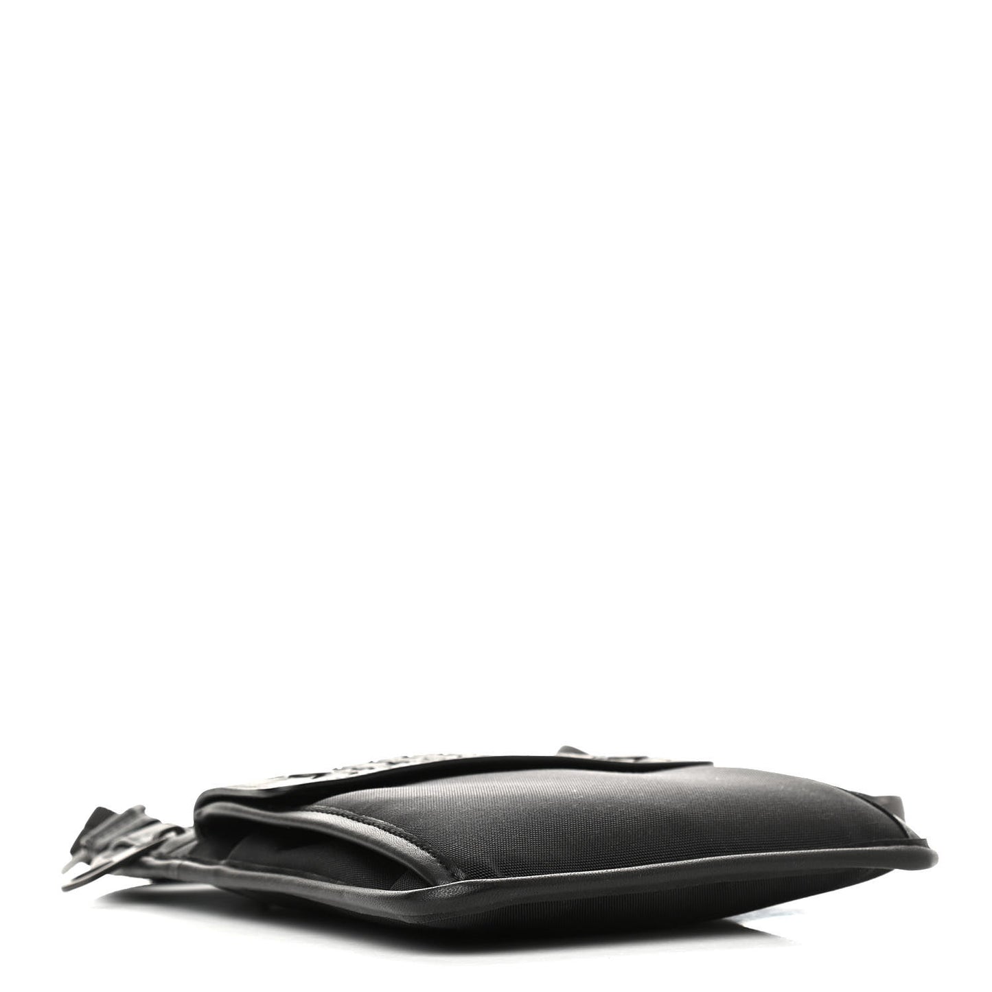 Nappa Intrecciato Nylon High Tech Crossbody Pouch Black