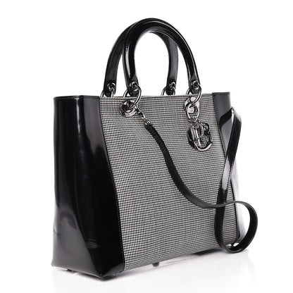 Christian Dior Patent Canvas Large Lady Dior Black 3 of 18