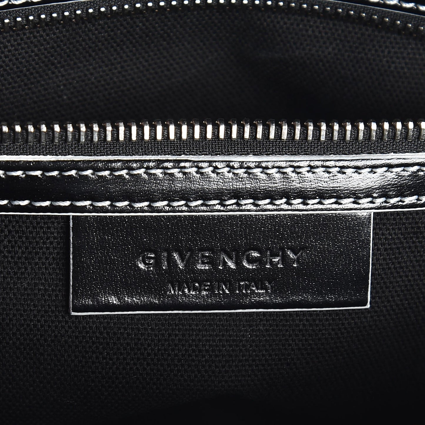 Calfskin Contrast Topstitch Small Antigona Black White