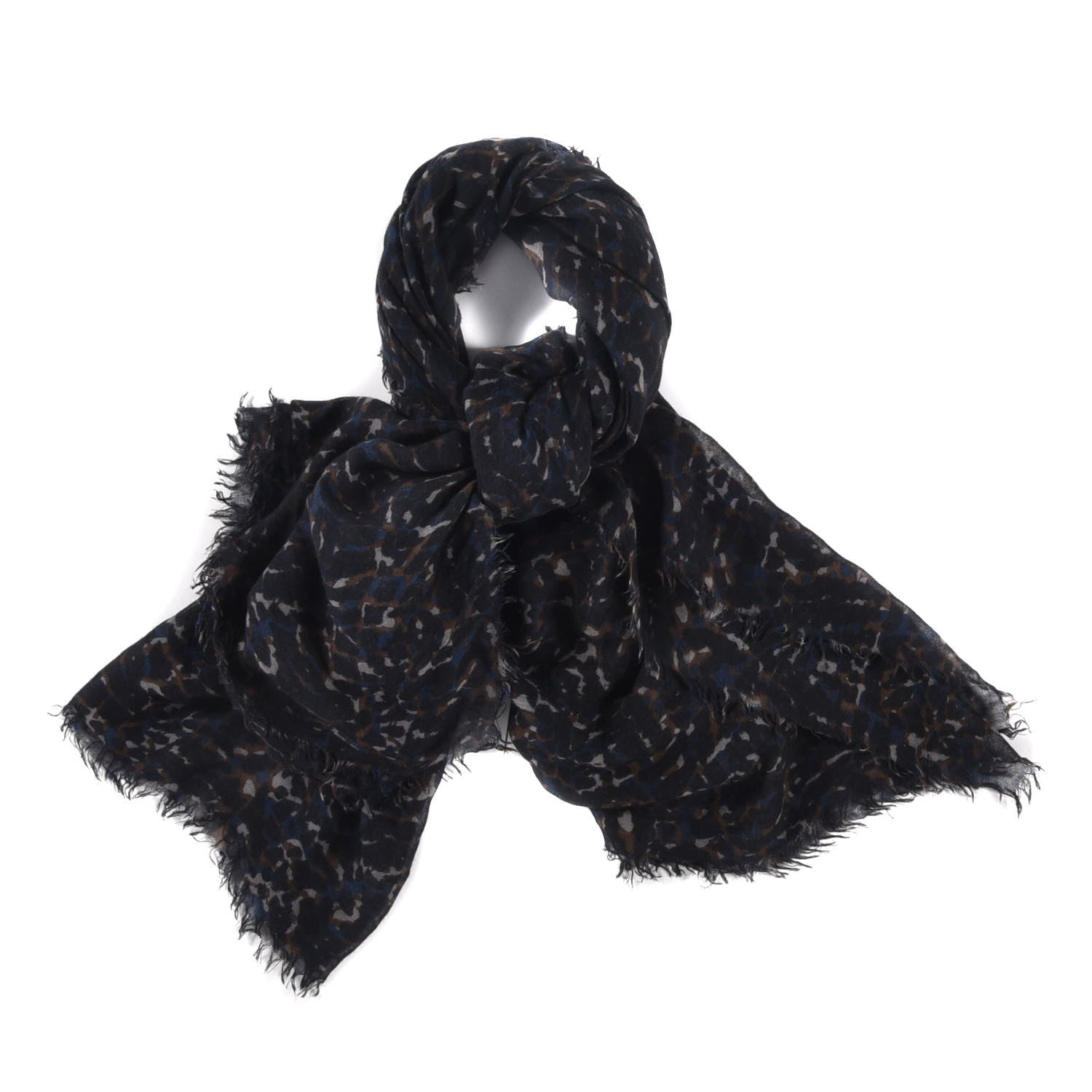 Louis Vuitton Cashmere Silk Leopard Stole Black 1 of 5
