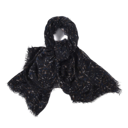 Louis Vuitton Cashmere Silk Leopard Stole Black 1 of 5