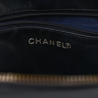 Chanel Lambskin Chevron Quilted Camera Case Navy 6 of 9