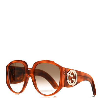 Gucci Acetate Oversized Interlocking GGG0151S Sunglasses Tortoise 1 of 8