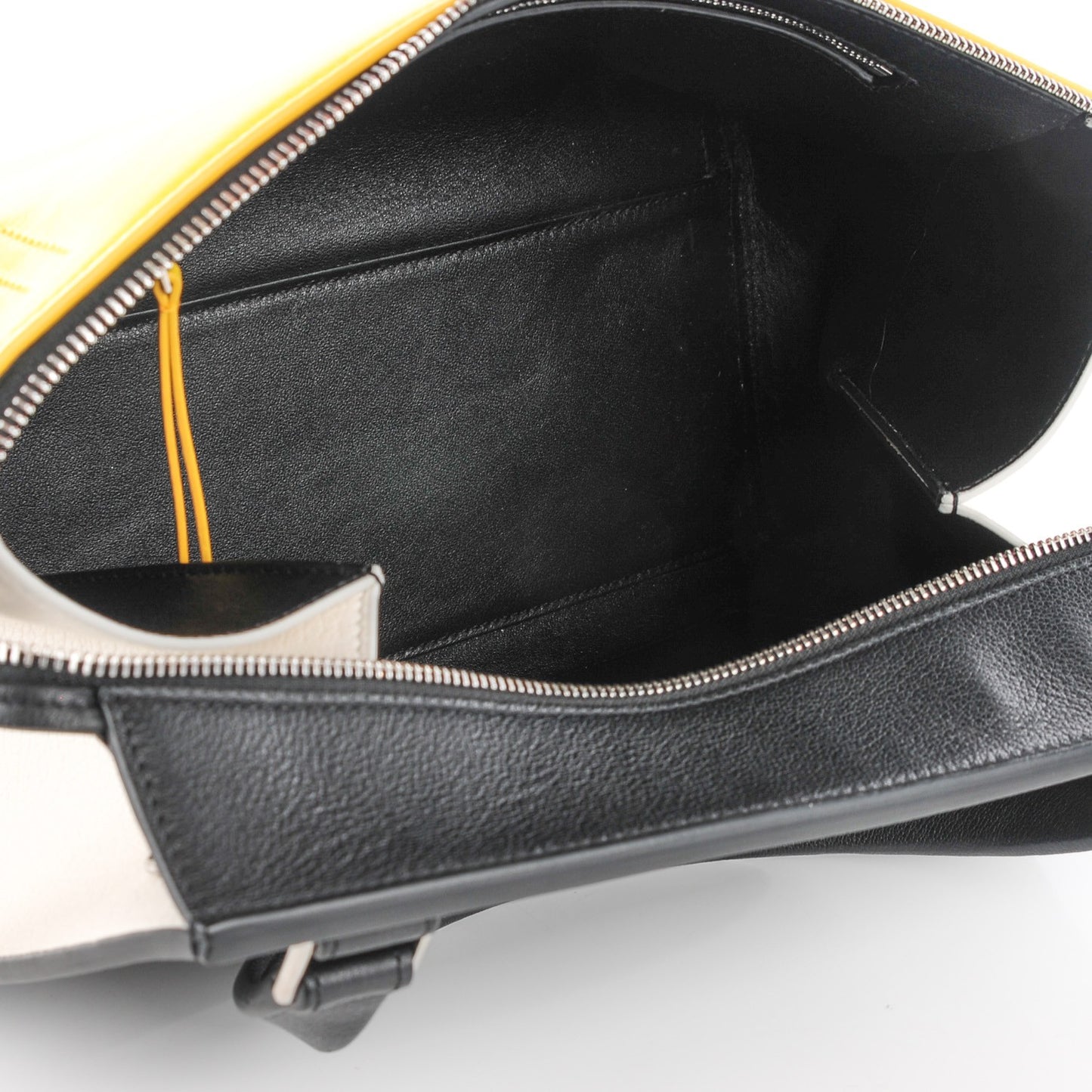 Smooth Calfskin Small Tri-Color Edge Shoulder Bag Yellow
